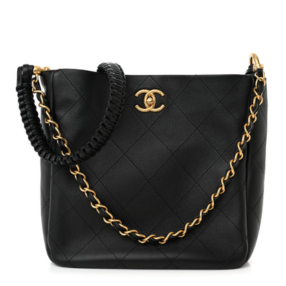 Chanel Calfskin Quilted Framing Chain Hobo Black 1 of 11