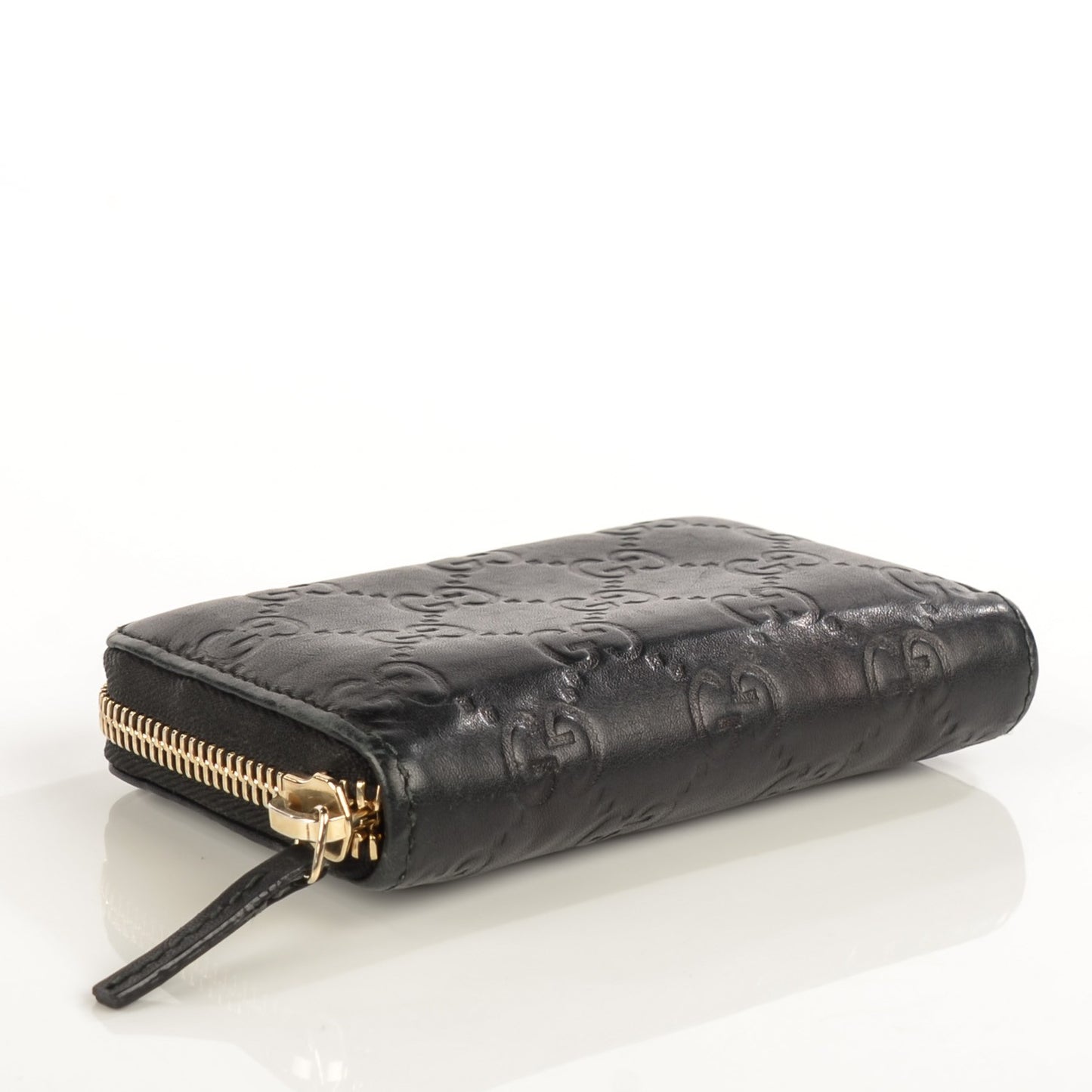 Guccissima Zip Around Card Case Black