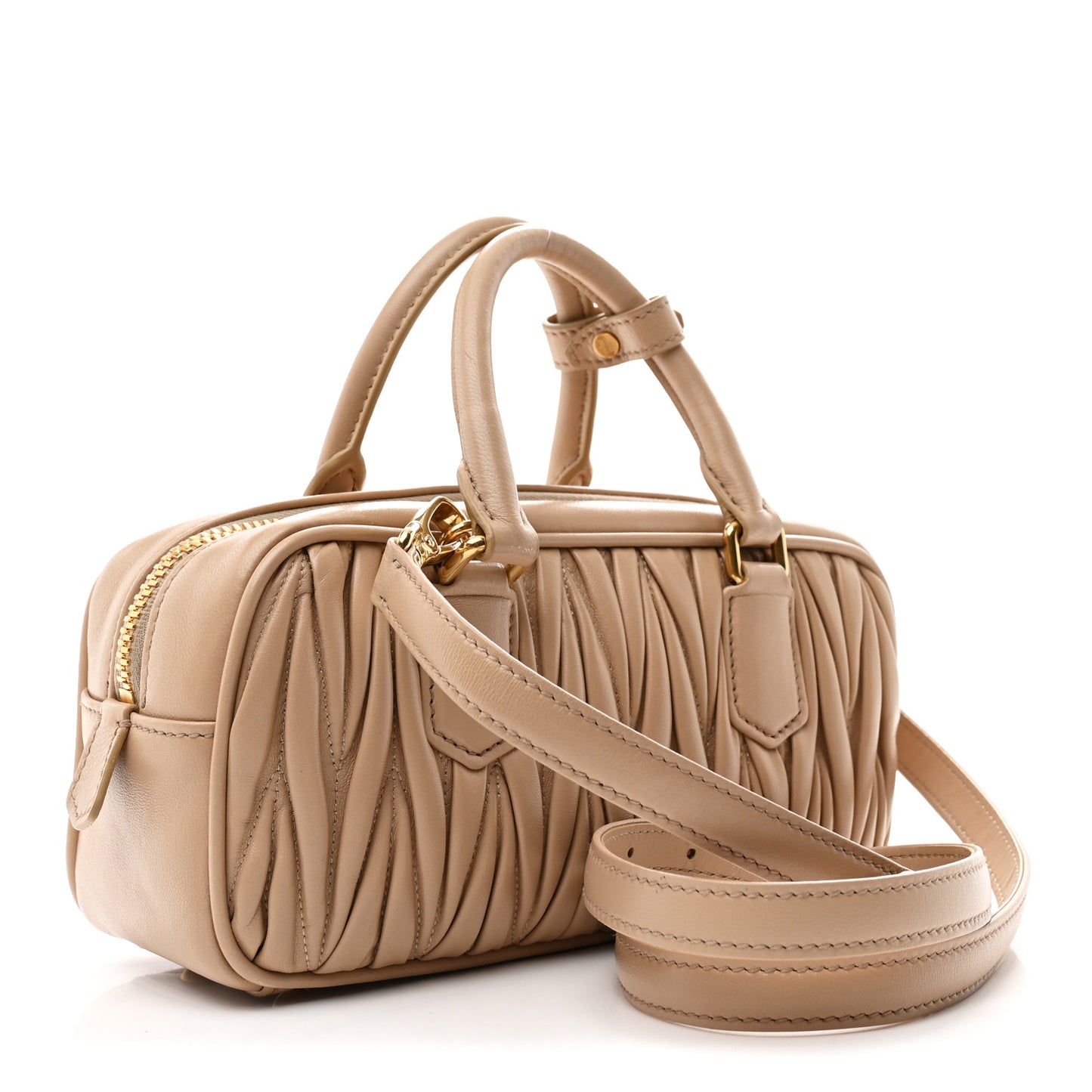 Nappa Matelasse Regular Arcadie Top Handle Bag Sabbia