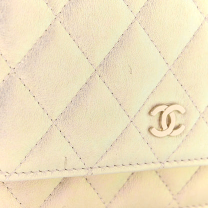 Chanel Iridescent Lambskin Quilted Mini Wallet On Chain WOC Ivory 12 of 12