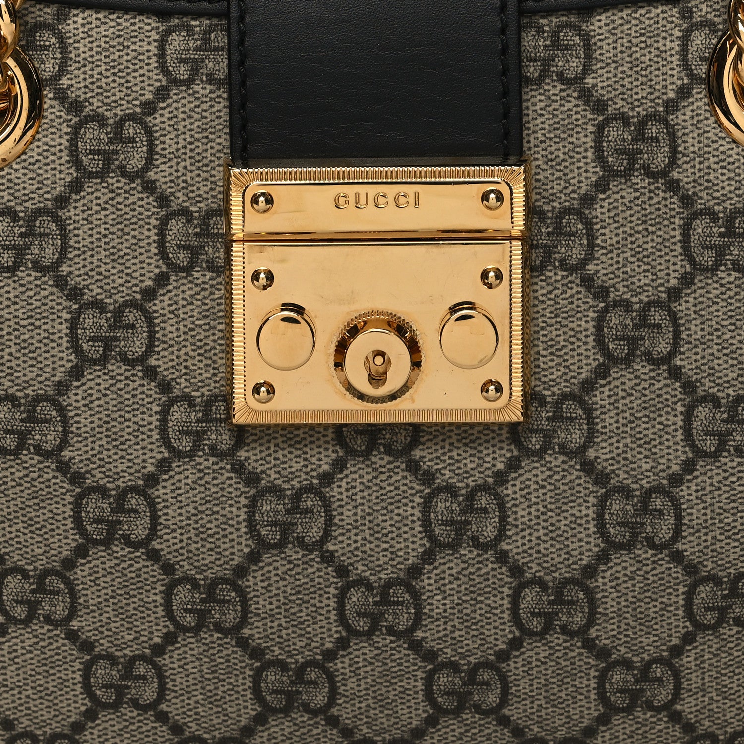 Gucci GG Supreme Monogram Small Padlock Tote Black 8 of 10