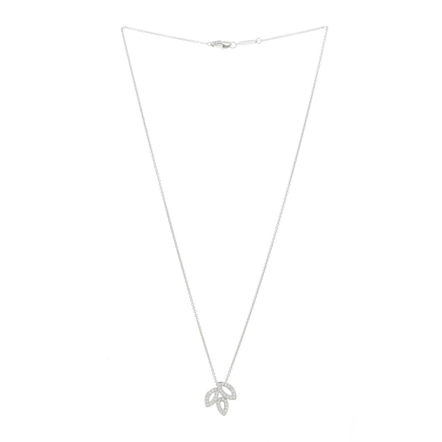 Harry Winston Platinum Diamond Small Lily Cluster Pendant Necklace 2 of 5