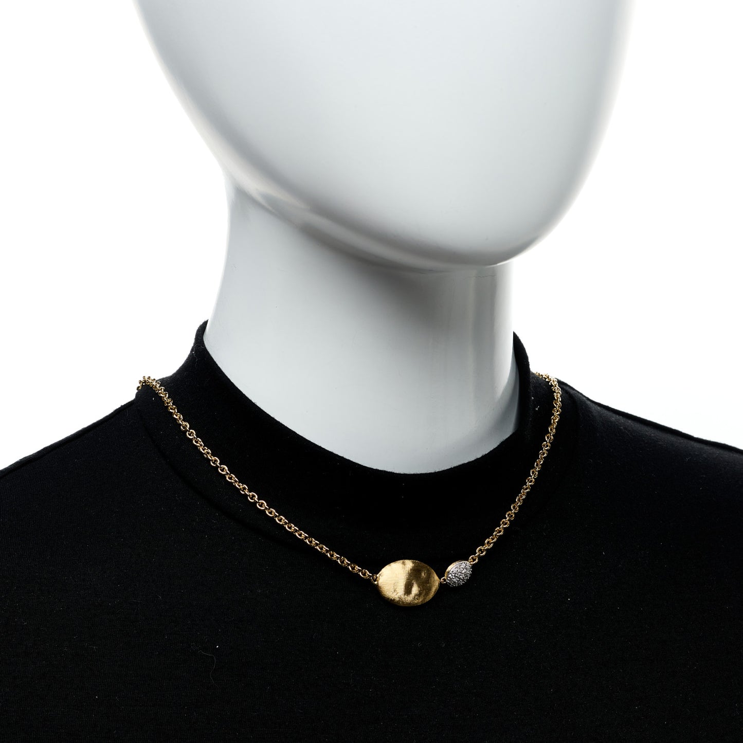 18K Yellow White Gold Diamond Grande Siviglia Necklace