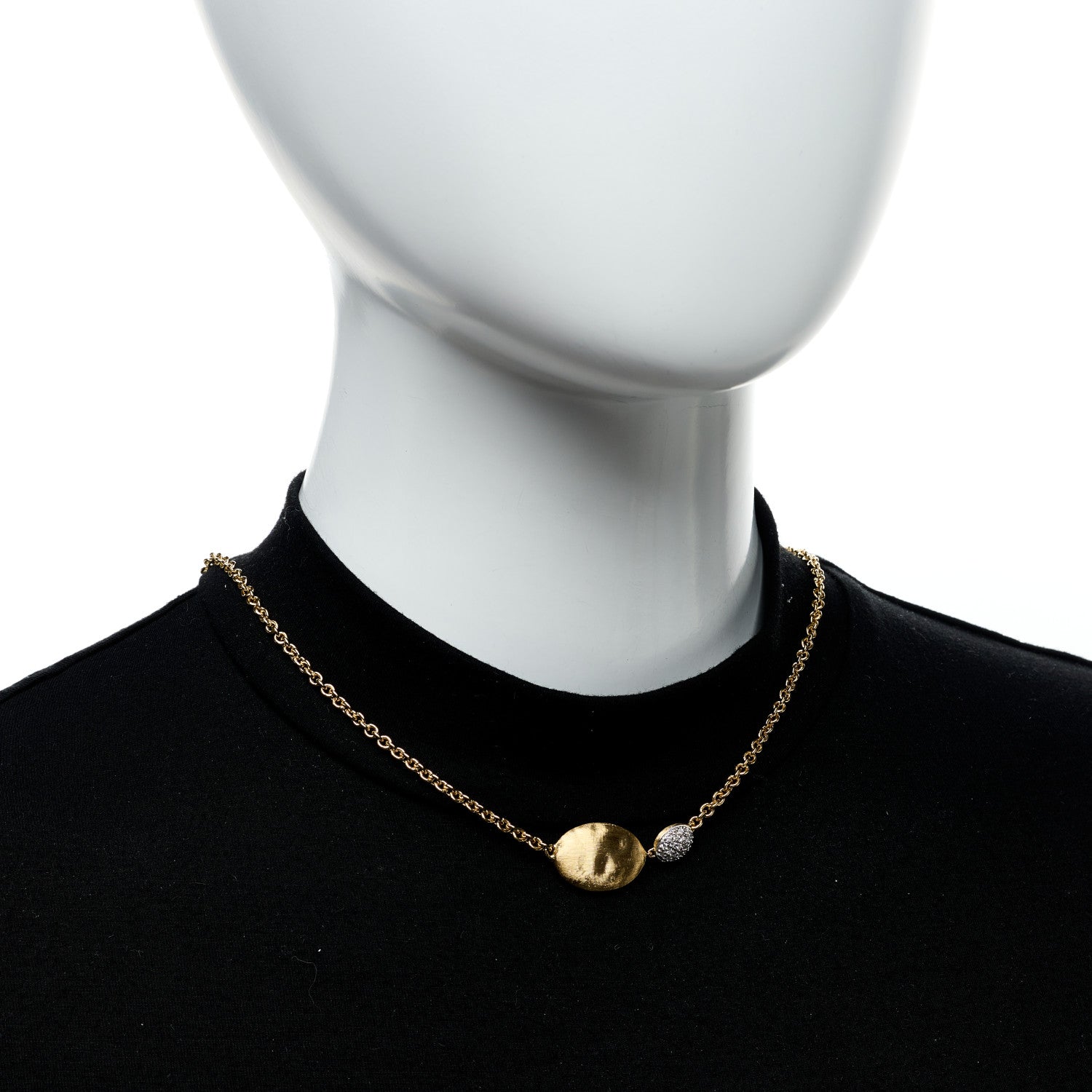 Marco Bicego 18K Yellow White Gold Diamond Grande Siviglia Necklace 2 of 5