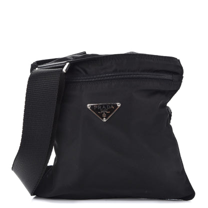 Prada Nylon Small Flat Messenger Bag Black 1 of 11