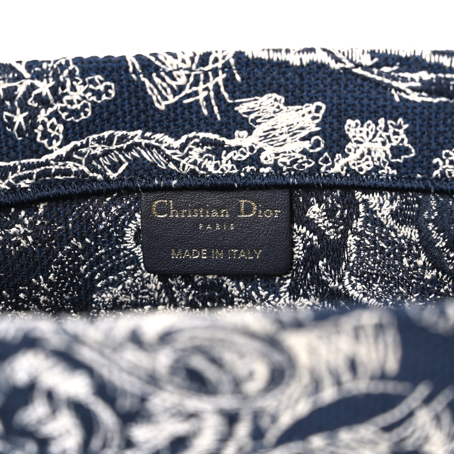 Canvas Embroidered Medium Dioriviera Toile De Jouy Reverse Book Tote Blue