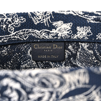 Christian Dior Canvas Embroidered Medium Dioriviera Toile De Jouy Reverse Book Tote Blue 5 of 9