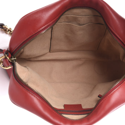 Gucci Calfskin Matelasse Medium GG Marmont Chain Shoulder Bag Hibiscus Red 5 of 19