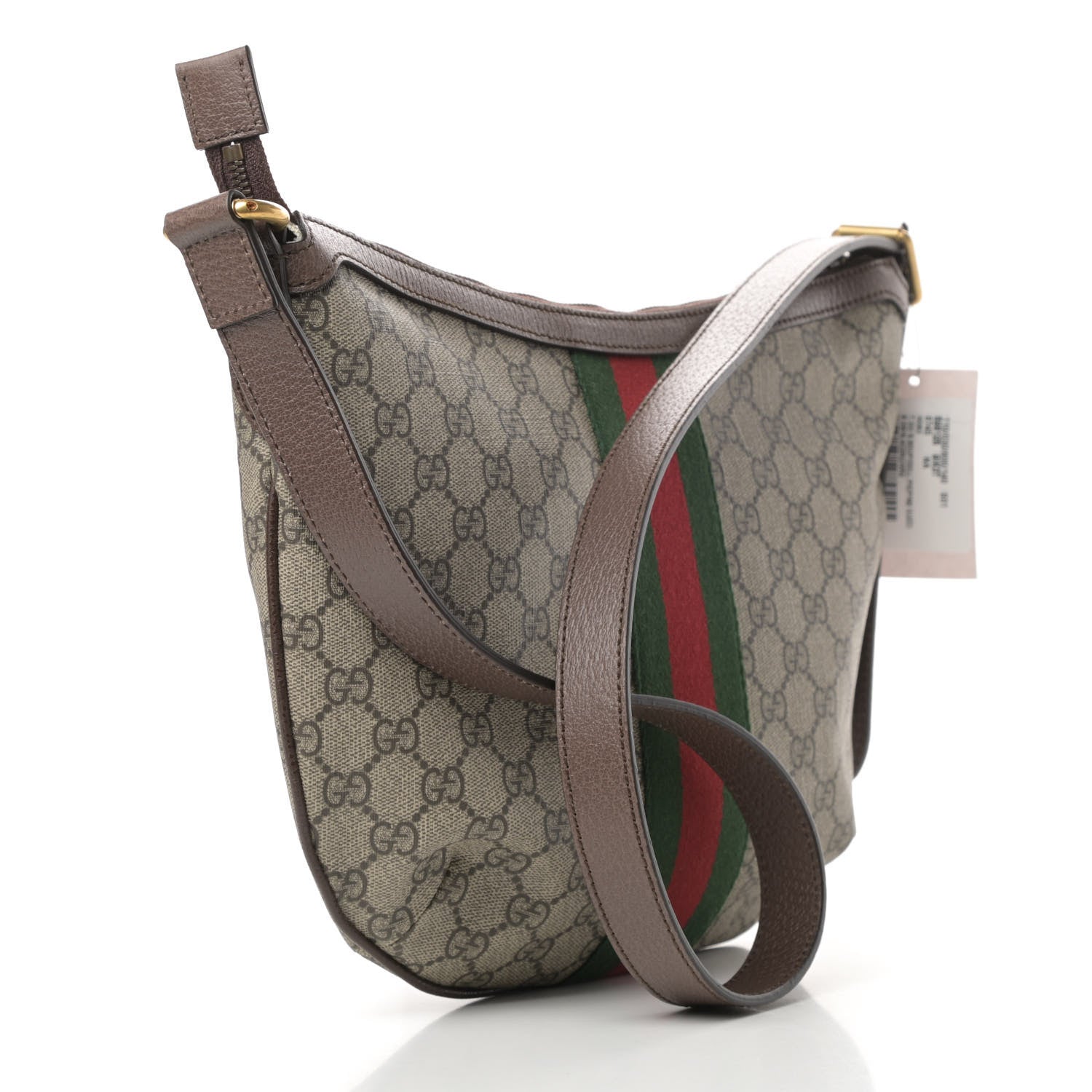 Gucci GG Supreme Monogram Web Small Ophidia Half Moon Hobo Brown 3 of 10