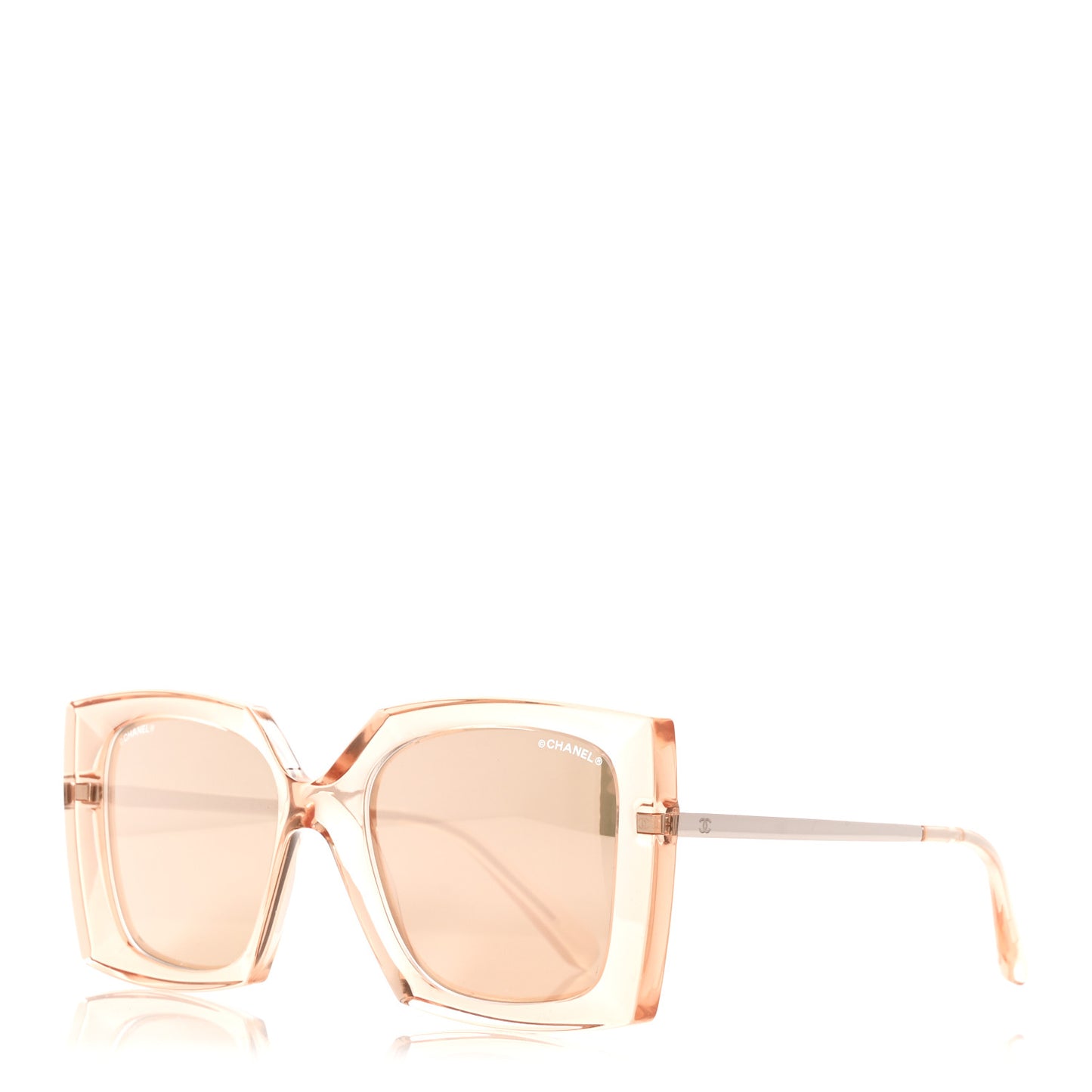 18K Pink Gold Mirror Square Sunglasses 6051 Rose