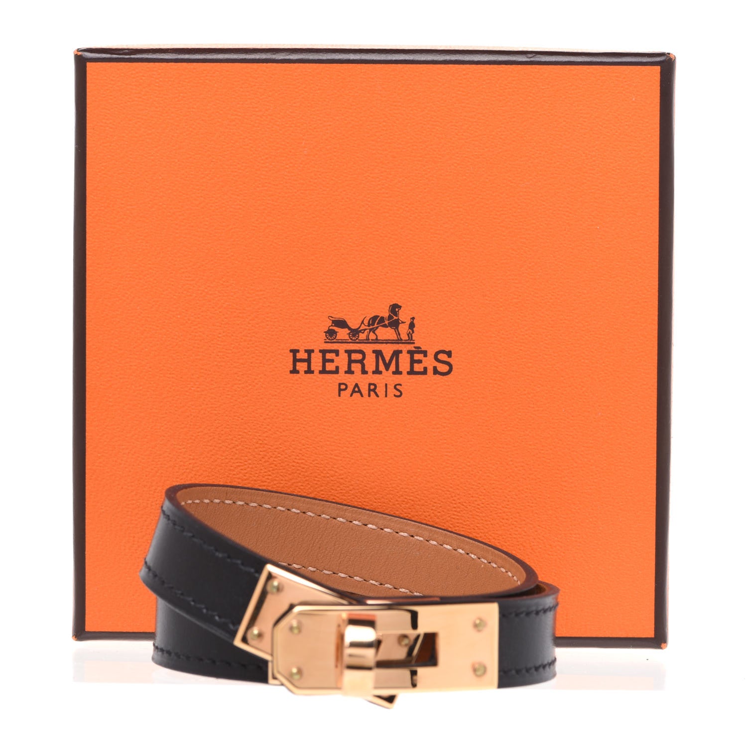 Hermes Box Kelly Double Tour Bracelet T2 Black 8 of 8