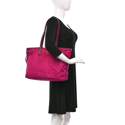 Prada Tessuto Nylon Saffiano Shopping Tote Ibisco 2 of 16