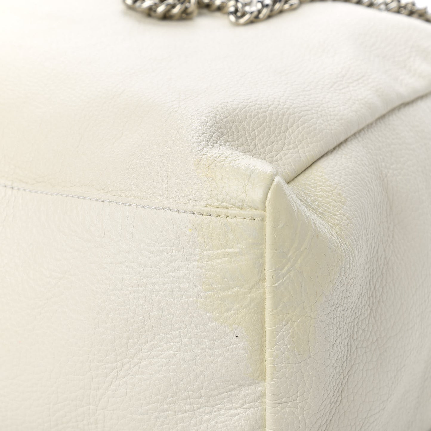 Pebbled Calfskin Large Jungle Tote White