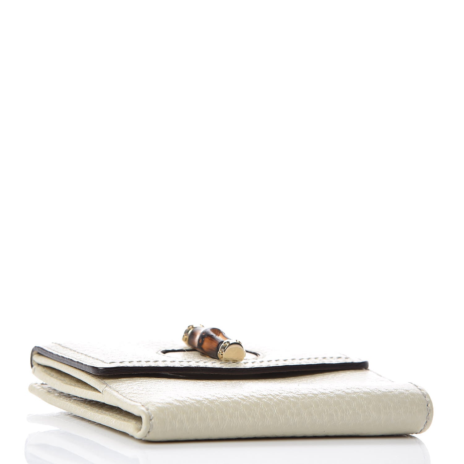 Gucci Calfskin Bamboo French Wallet White 4 of 12