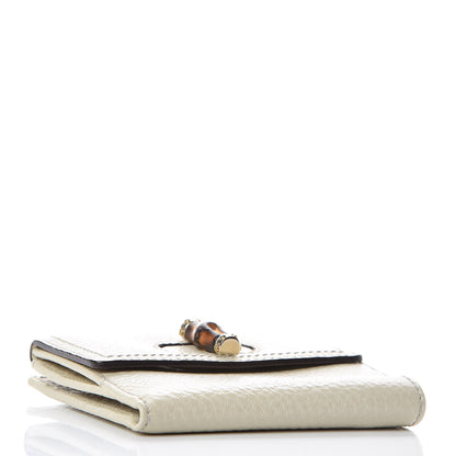 Gucci Calfskin Bamboo French Wallet White 4 of 12