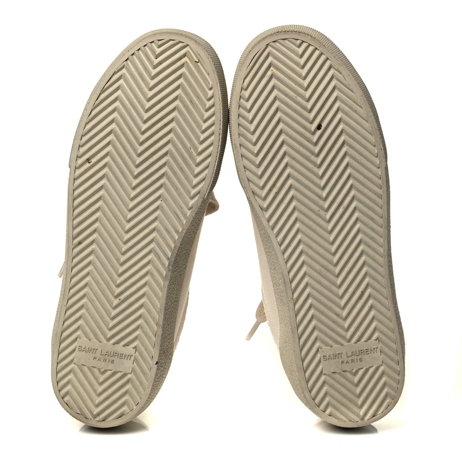 Saint Laurent Distressed Canvas Court Classic Sneakers 35.5 Panna 5 of 7
