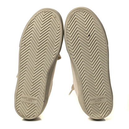 Saint Laurent Distressed Canvas Court Classic Sneakers 35.5 Panna 5 of 7