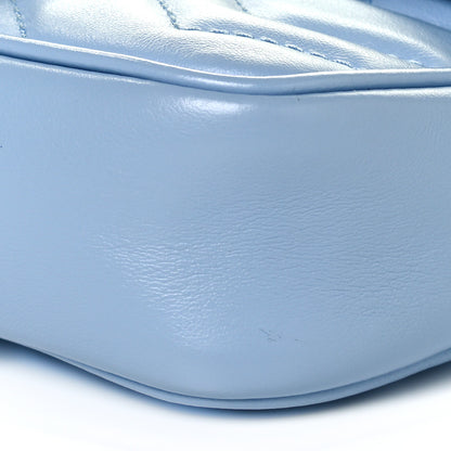 Gucci Calfskin Matelasse Super Mini GG Marmont Shoulder Bag Porcelain Light Blue 11 of 12