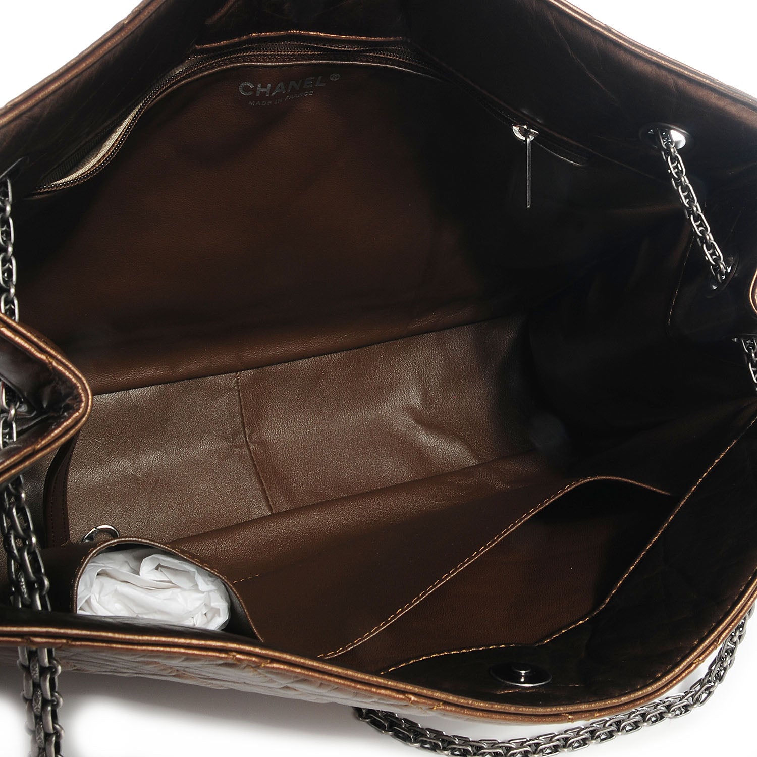 Chanel Aged Calfskin Reissue 2.55 Tote Bronze 6 of 8