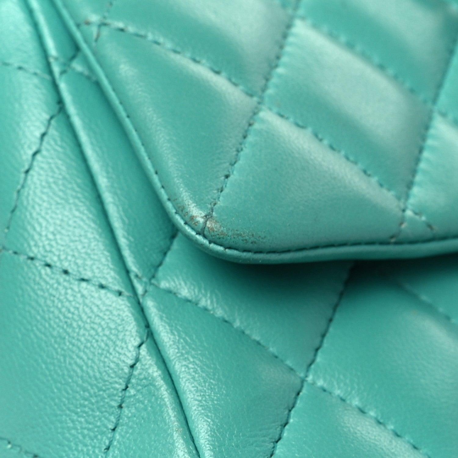 Chanel Lambskin Quilted Mini Rectangular Flap Turquoise 16 of 19