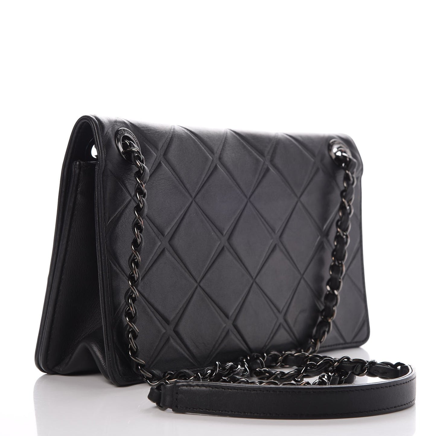 Calfskin Small Propeller Flap Black