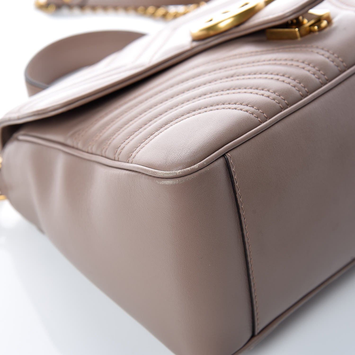 Gucci Calfskin Matelasse Small GG Marmont Top Handle Shoulder Bag Porcelain Rose 16 of 20