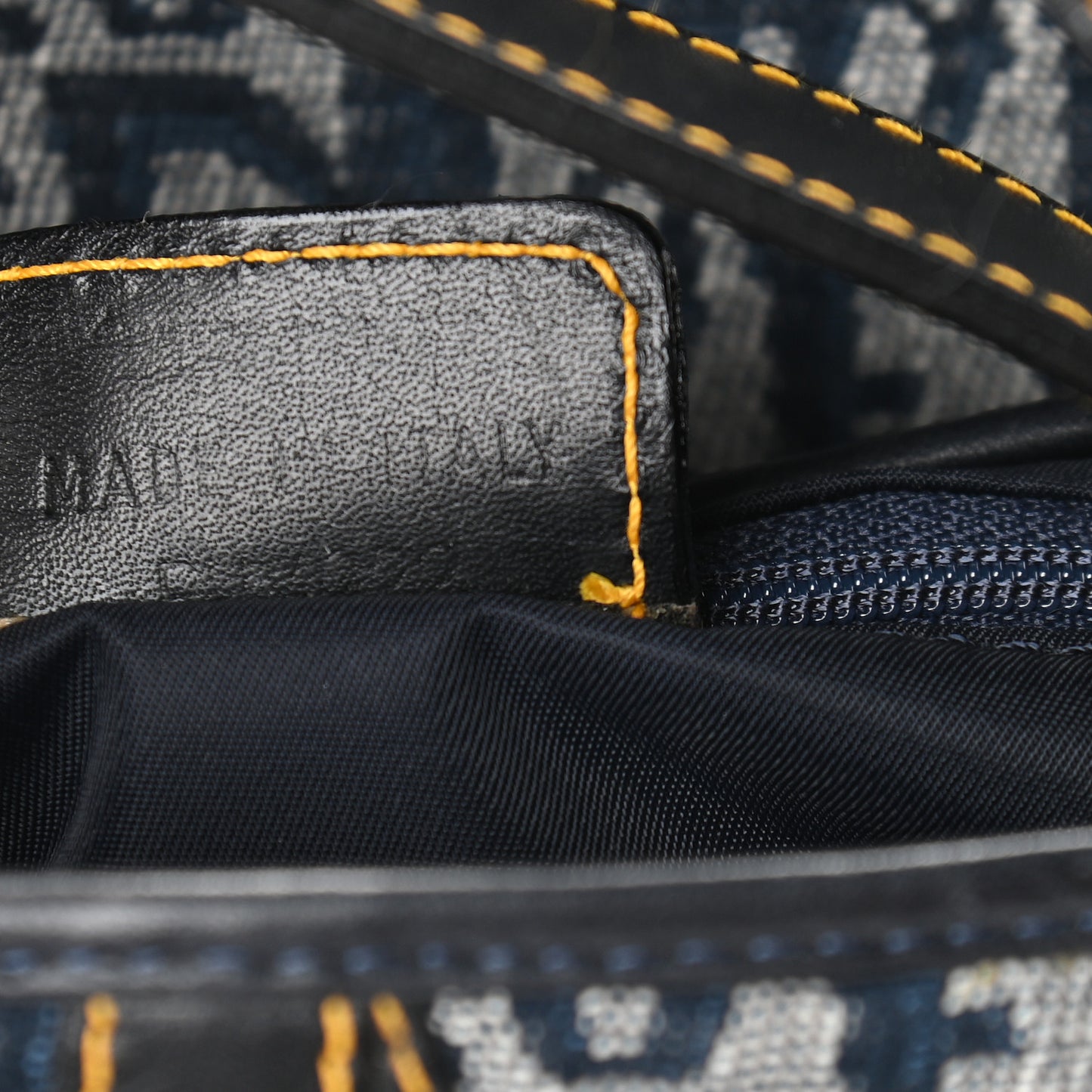 Monogram Double Saddle Bag Navy Blue
