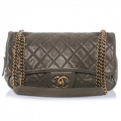 Chanel Iridescent Calfskin Small Shiva Flap Khaki 1 of 9