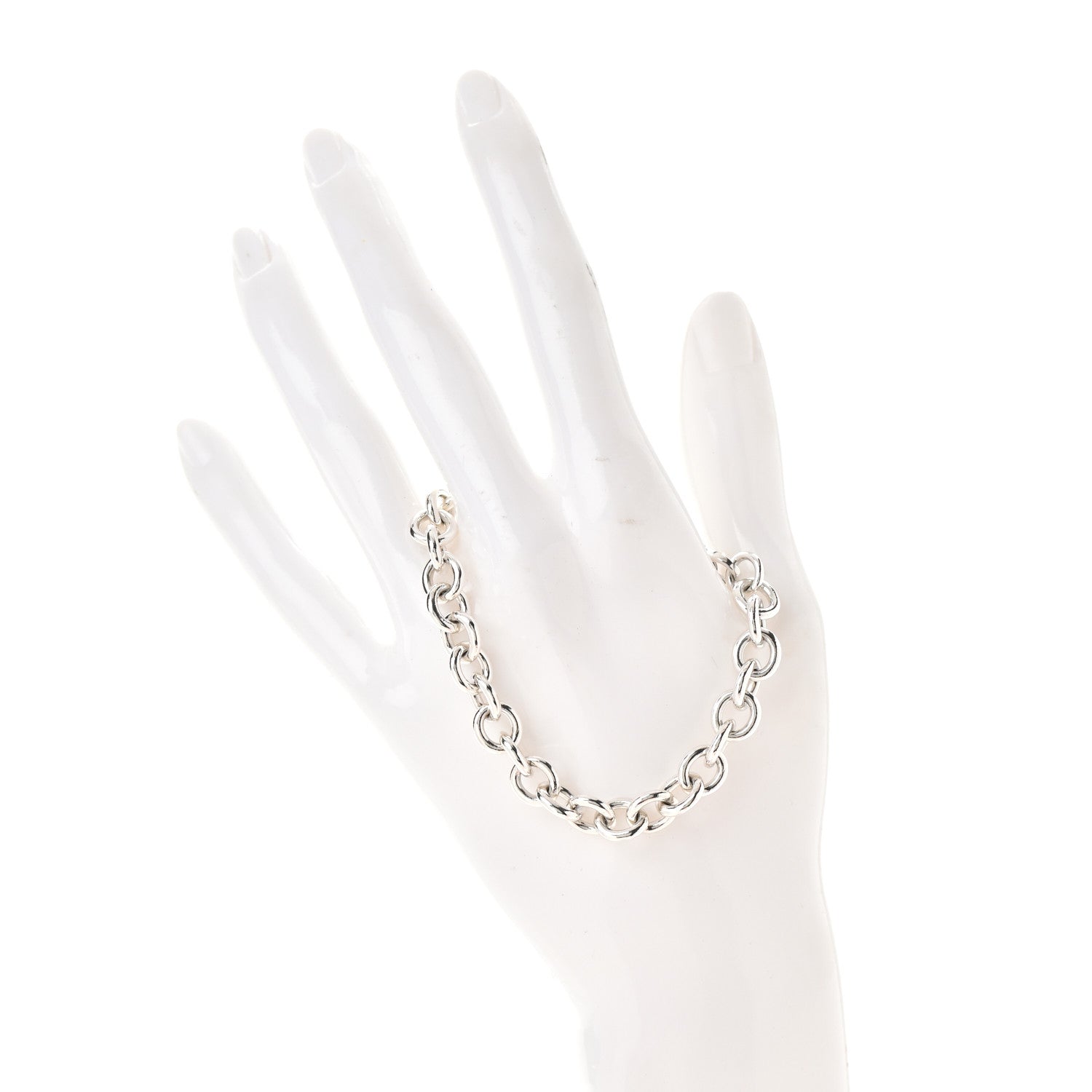 Tiffany Sterling Silver Round Chain Link Bracelet 2 of 5