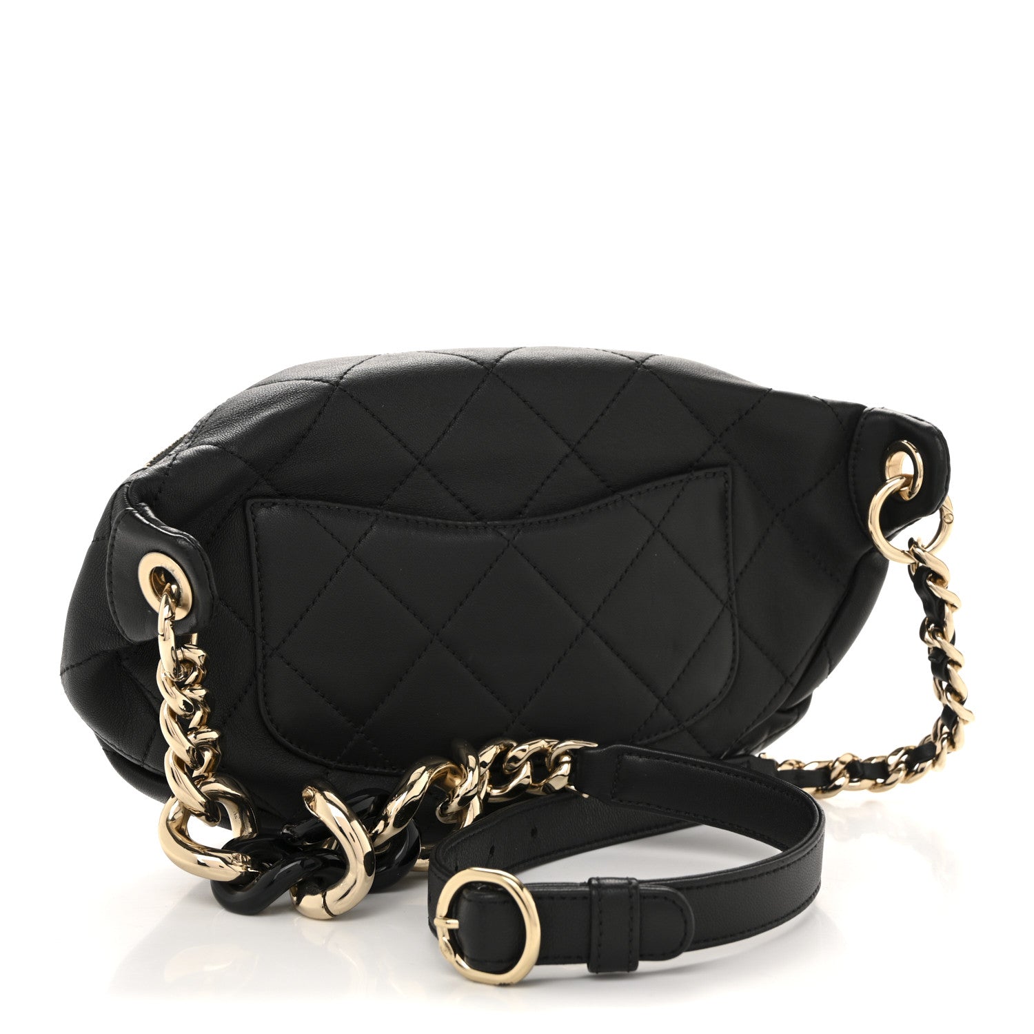 Chanel Lambskin Enamel Quilted Waist Bag Black 3 of 14