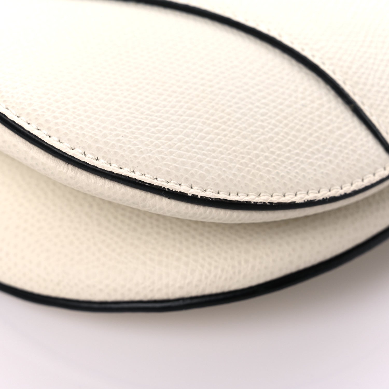 Christian Dior Grained Calfskin Saddle Bag White 8 of 18