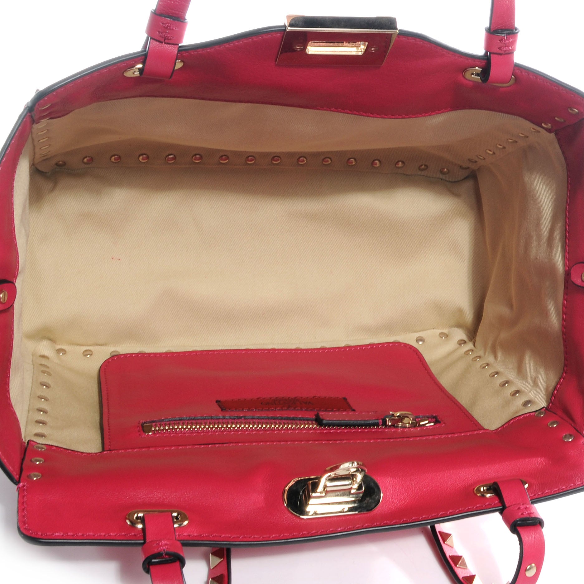 Valentino Garavani Vitello Mini Rockstud Tote Cyclamin 5 of 7