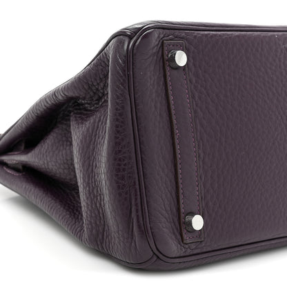 Hermes Taurillon Clemence Birkin 30 Raisin 9 of 15