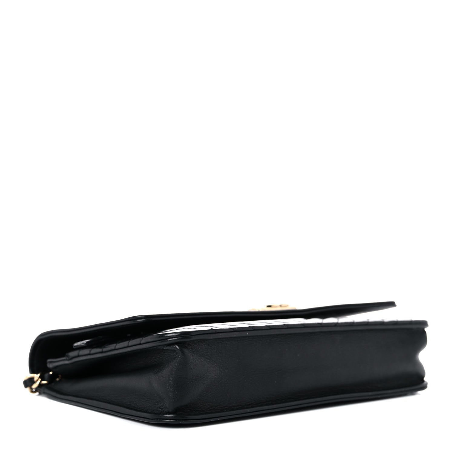 Chanel Calfskin Chevron Boy Wallet On Chain WOC Black 4 of 15