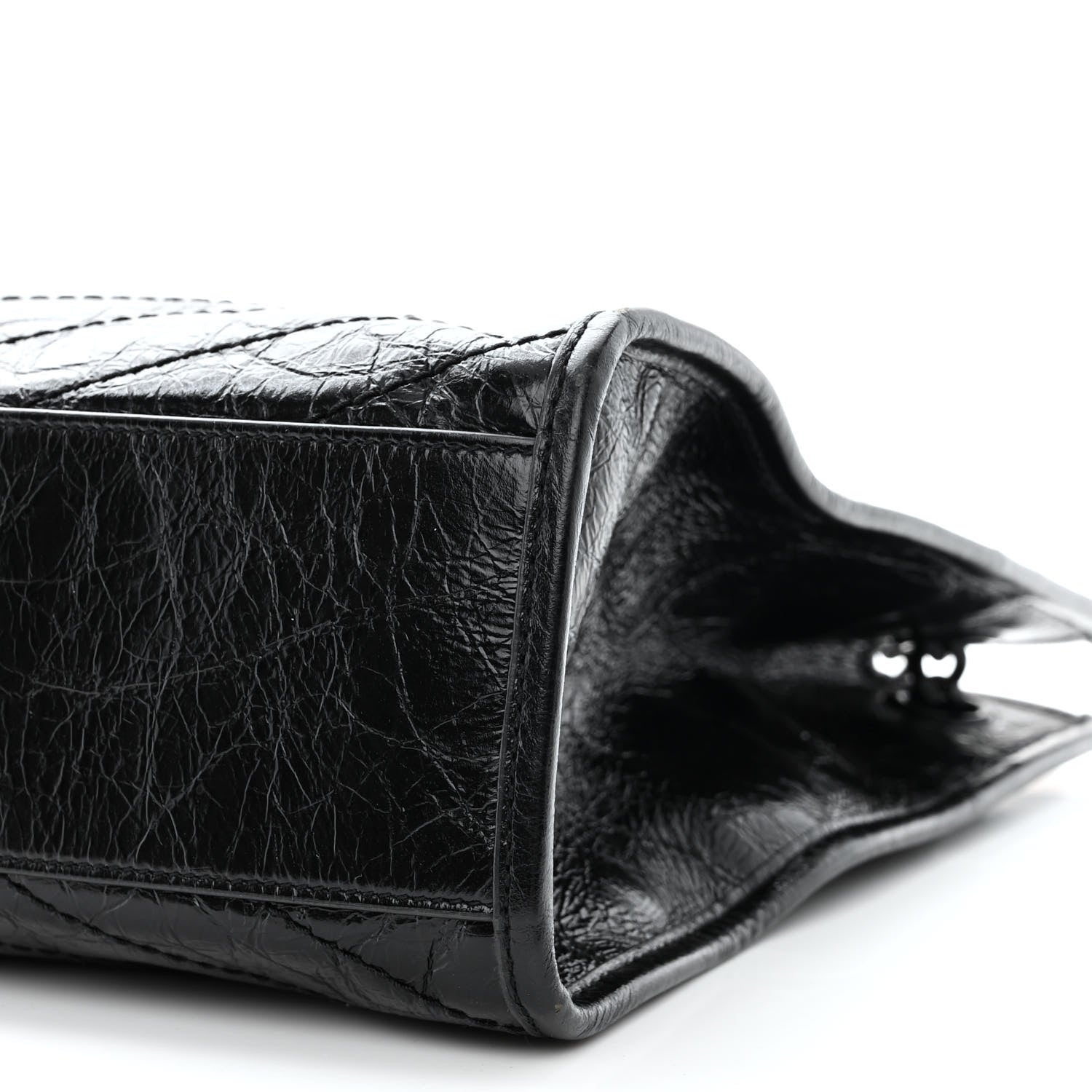 Saint Laurent Crinkled Calfskin Matelasse Monogram Medium Niki Shopper Tote Black 10 of 11