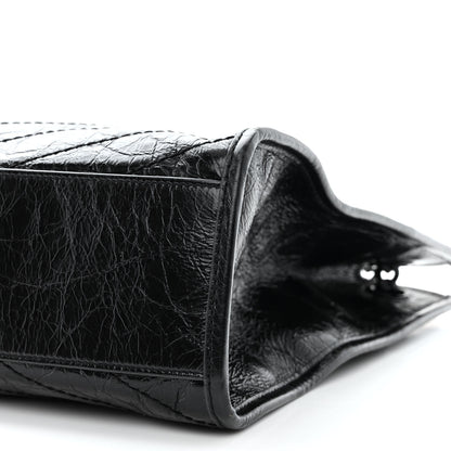 Saint Laurent Crinkled Calfskin Matelasse Monogram Medium Niki Shopper Tote Black 10 of 11