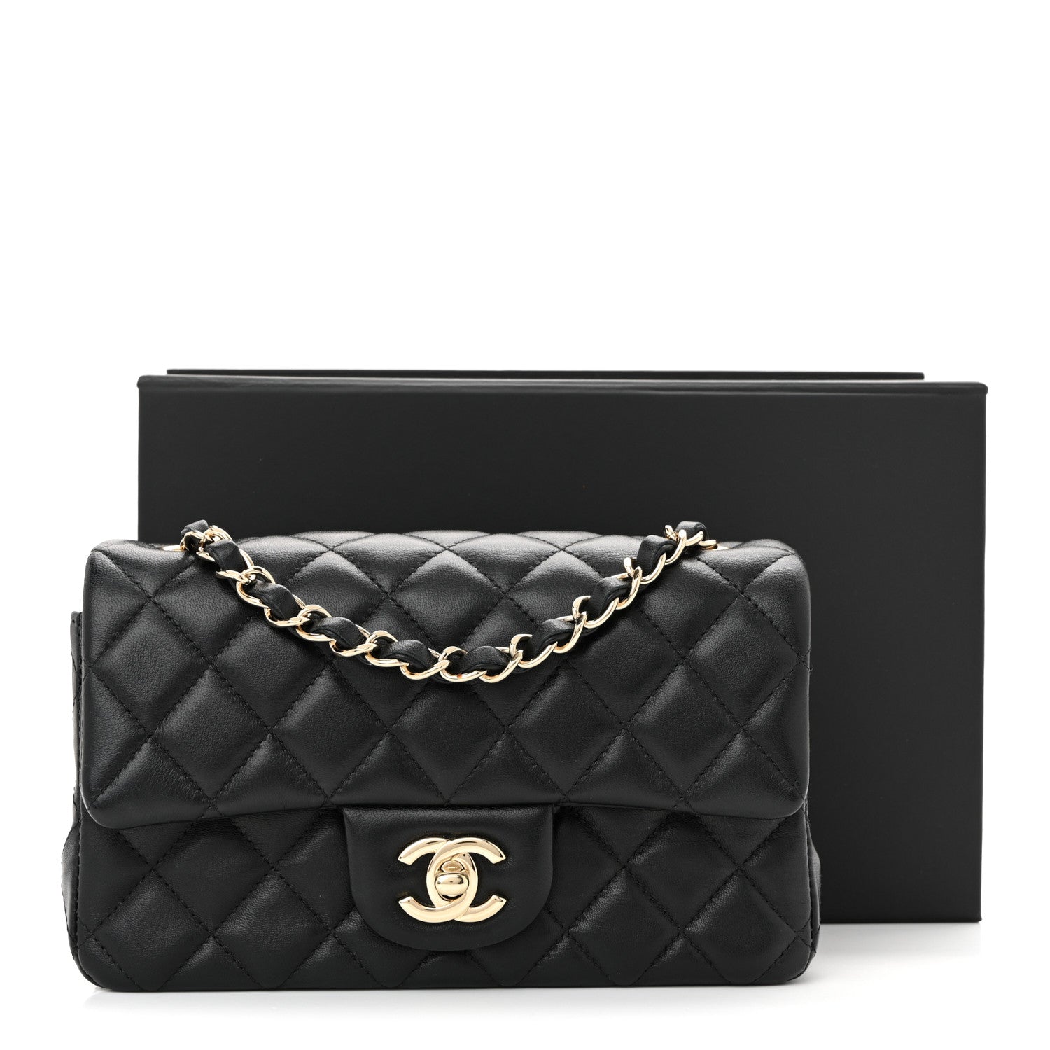 Chanel Lambskin Quilted Mini Rectangular Flap Black 10 of 10