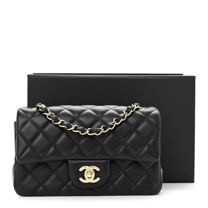 Chanel Lambskin Quilted Mini Rectangular Flap Black 10 of 10