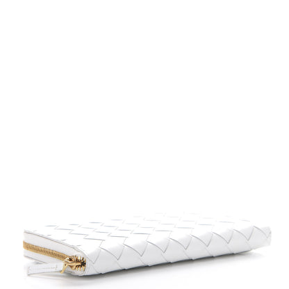 Bottega Veneta Calfskin Intrecciato Zip Around Wallet White 3 of 8
