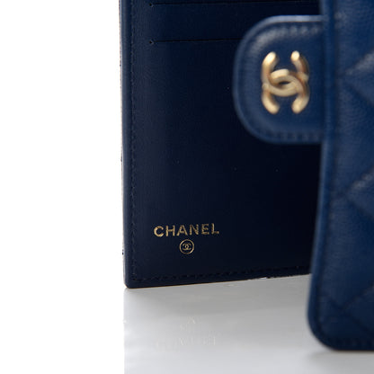 Chanel Caviar Quilted Medium Flap Wallet Dark Blue 6 of 7