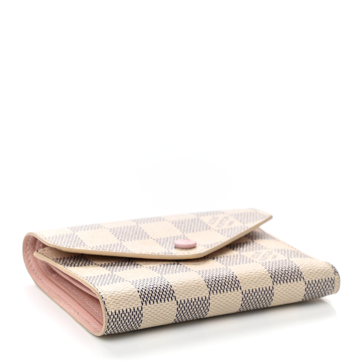 Louis Vuitton Damier Azur Victorine Wallet Rose Ballerine 4 of 9