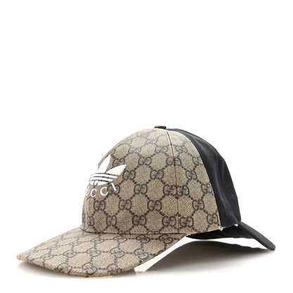 Gucci X ADIDAS GG Supreme Monogram Double Sided Baseball Hat M Beige Ebony Black 1 of 8