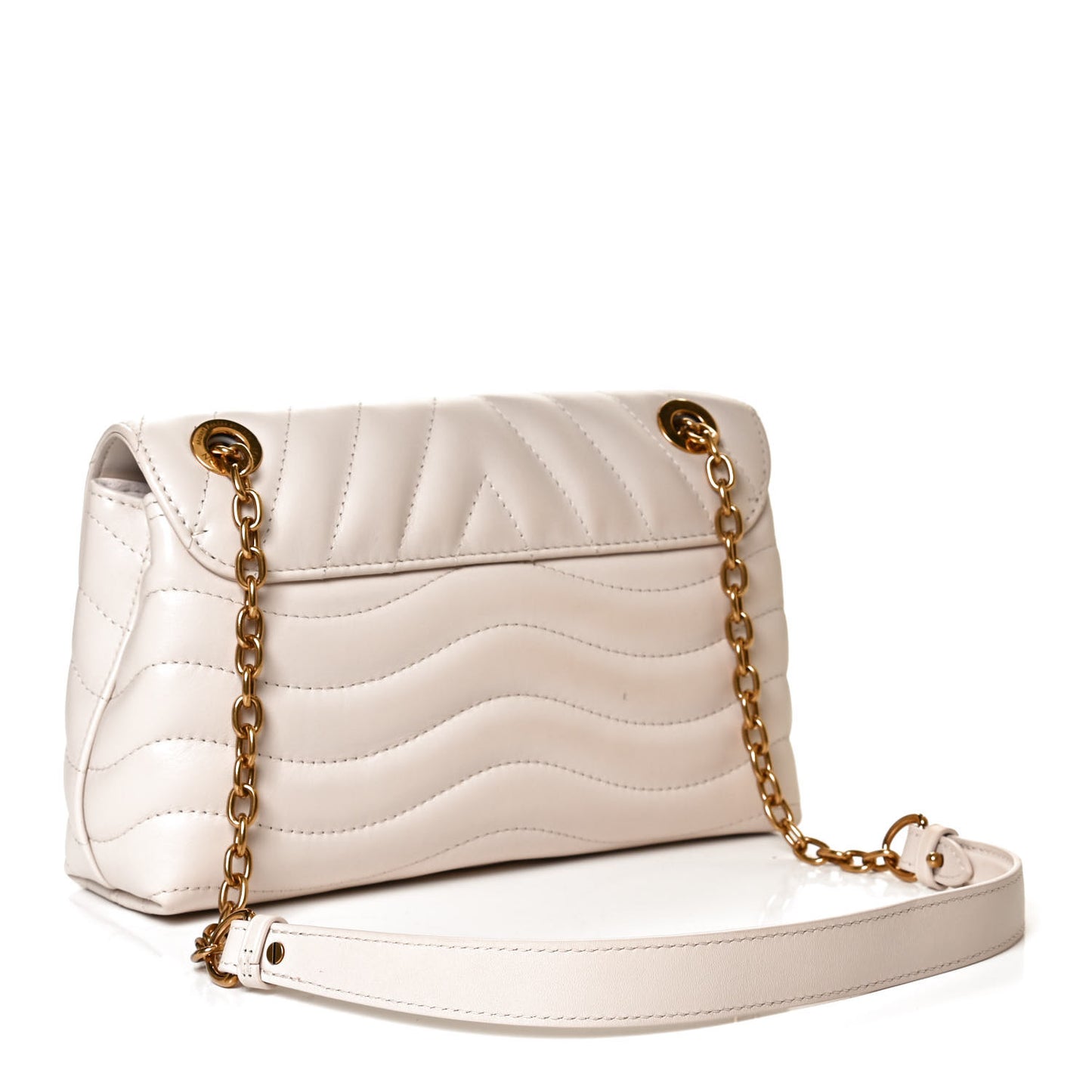 Calfskin LV New Wave Chain Bag Ivory