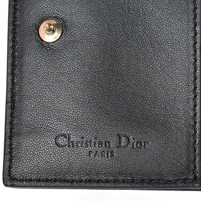 Christian Dior Lambskin Cannage Small Lady Dior Flap Card Holder Black 5 of 7