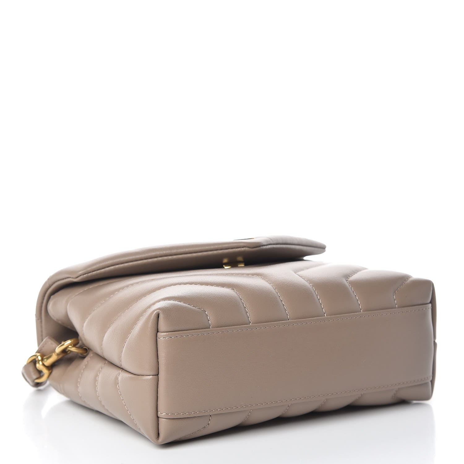 Saint Laurent Calfskin Y Quilted Monogram Toy Loulou Chain Satchel Dusty Grey 4 of 12