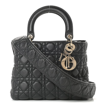 Christian Dior Grained Calfskin Cannage Medium Supple Lady Dior Black 1 of 11