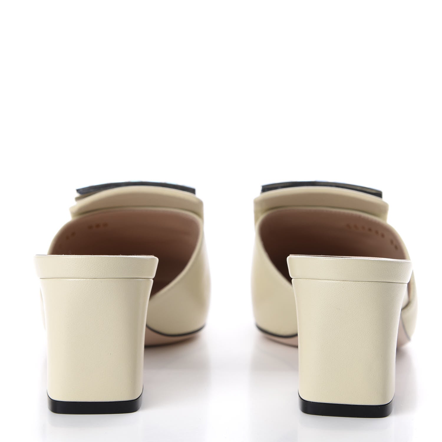 Gucci Malaga Kid Crystal Square G Madelyn Mules 38 Vintage White 6 of 10