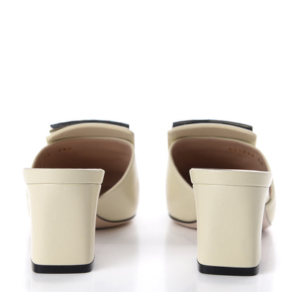 Gucci Malaga Kid Crystal Square G Madelyn Mules 38 Vintage White 6 of 10