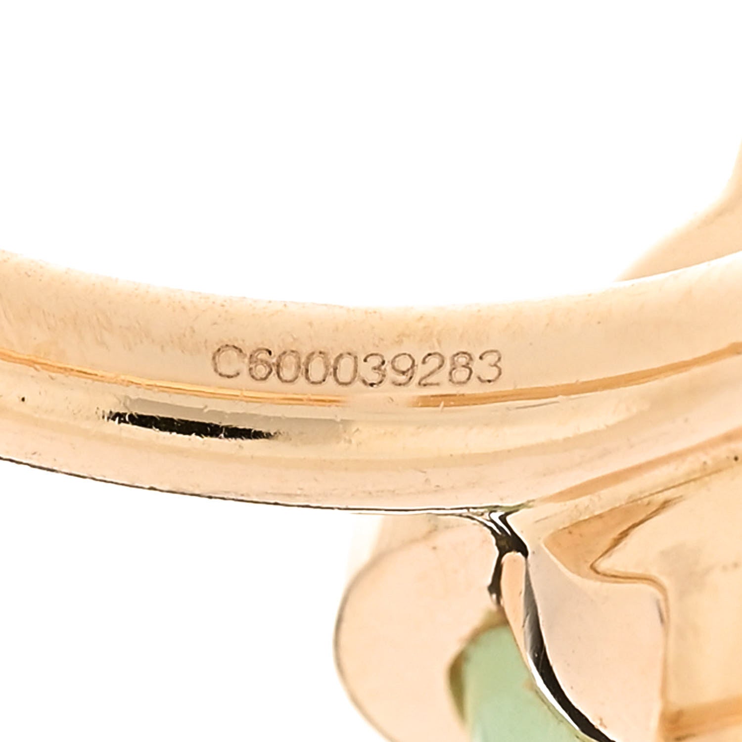 Pomellato 18K Rose Gold Prehnite Veleno Ring 50 5.5 7 of 7