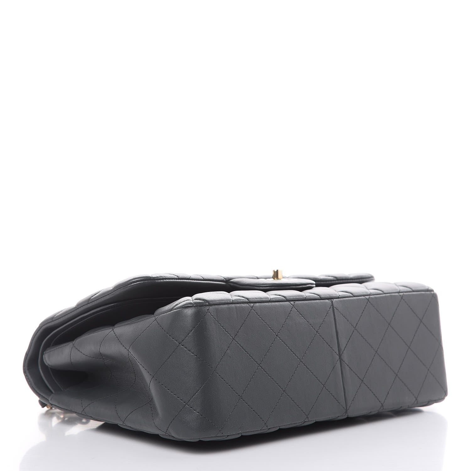Chanel Lambskin Quilted Jumbo Double Flap Grey 4 of 17